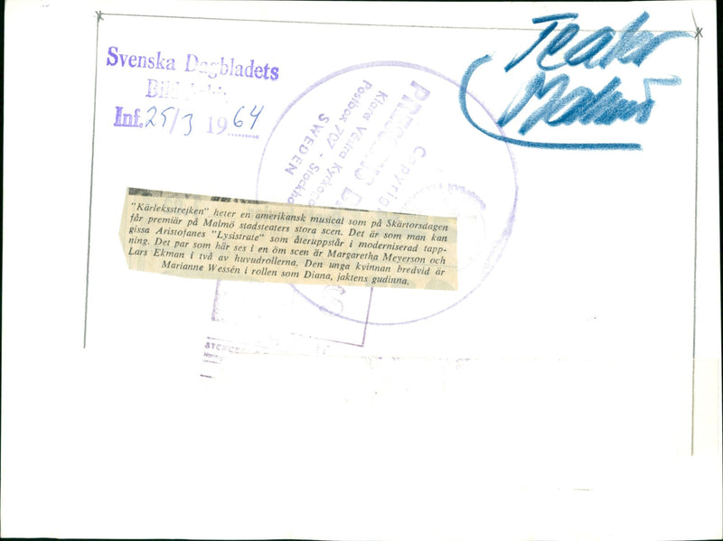 Malmo theater - American musical 'The Love Strike' - Vintage Photograph