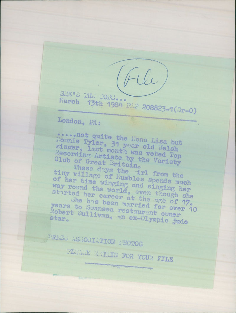 Bonnie Tyler - Vintage Photograph