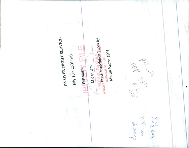 Midge Ure - Vintage Photograph