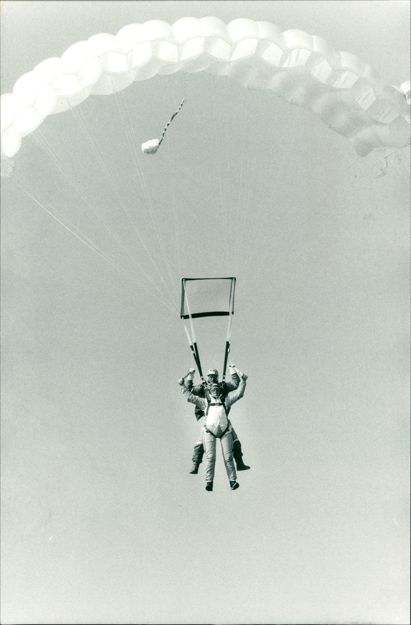 Paratroopers during ground approaching - Vintage Photograph