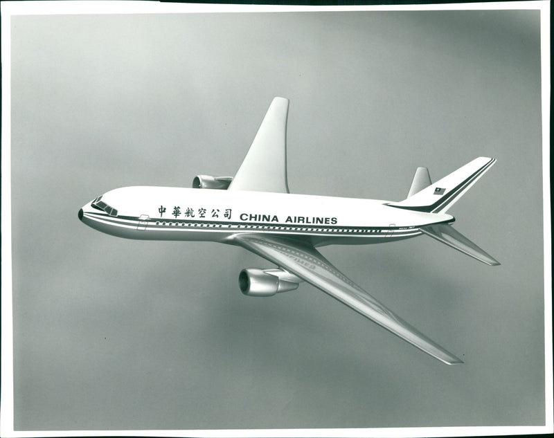 Model of Boeing 767 in China Airlines painting - Vintage Photograph