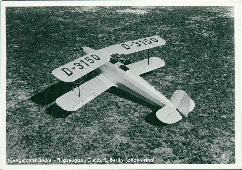 Old aircraft models -  Jungnann Bücker plane - Vintage Photograph