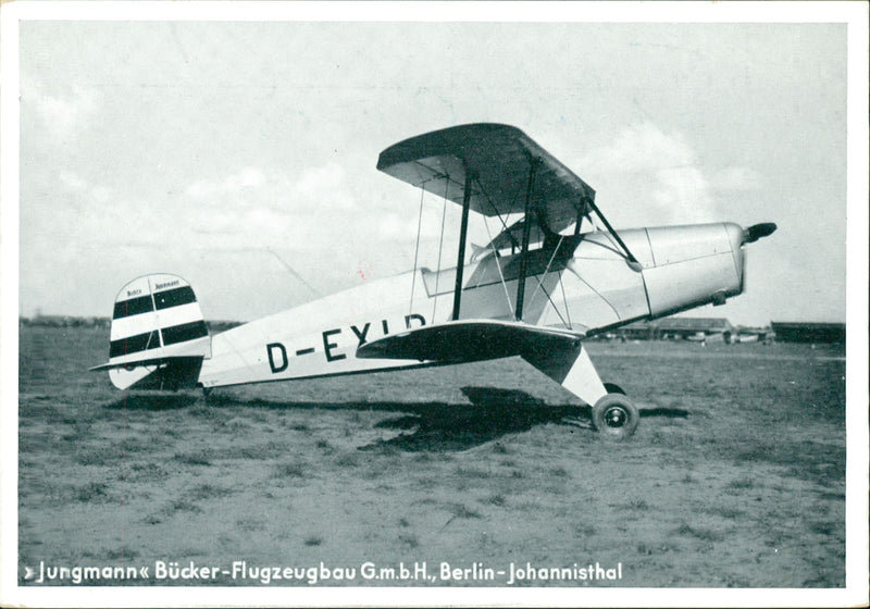 Old aircraft models -  Jungnann Bücker plane - Vintage Photograph