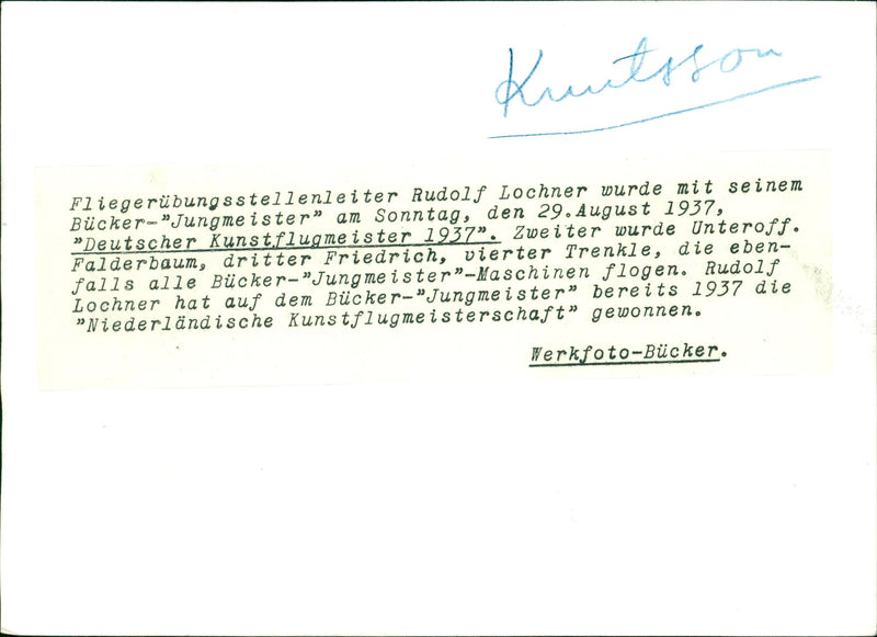 Old aircraft models - Rudolf Lochner with his "Jugnmeister" - Vintage Photograph