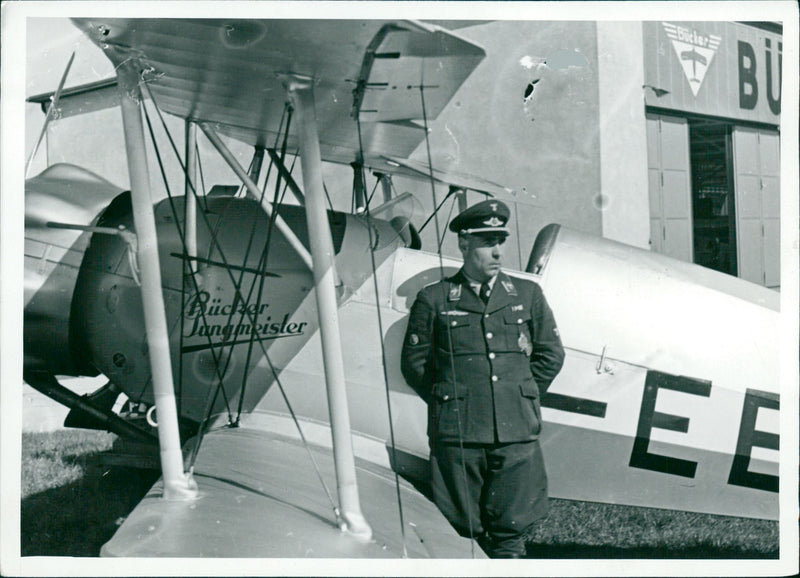 Old aircraft models - Rudolf Lochner with his "Jugnmeister" - Vintage Photograph