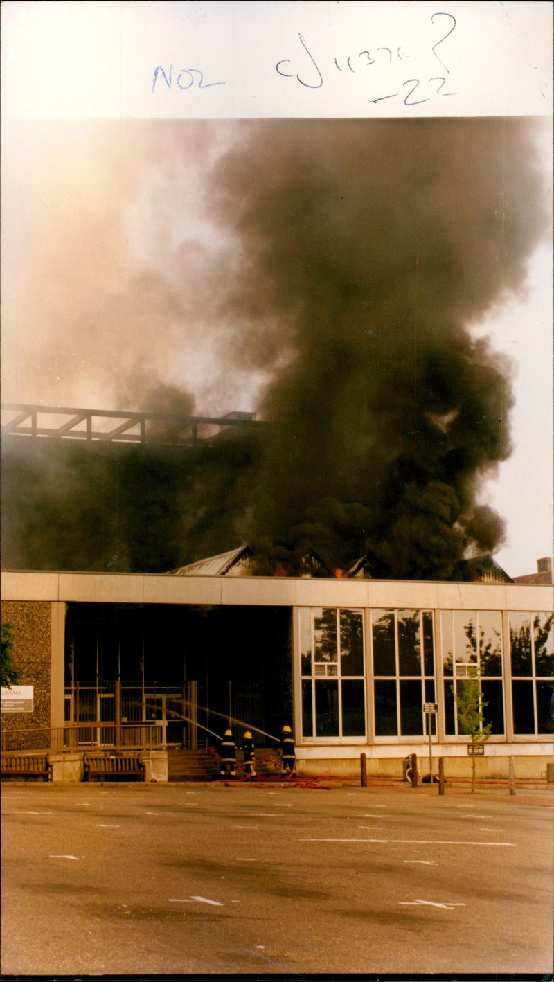 Norwich Library Fire - Vintage Photograph