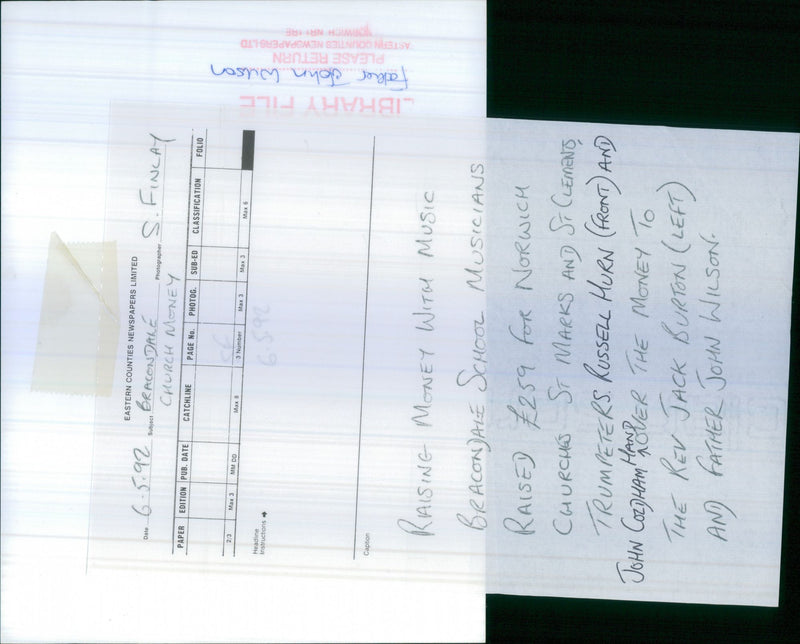 1992 FINLAY JOHN MUSIC - Vintage Photograph