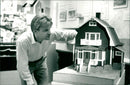 Leif Jonsson with a model house, agriculture Jämtland from Swedish Allmoge homes - Vintage Photograph