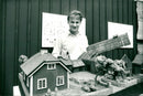 Leif Jonsson with a model house, agriculture Jämtland from Swedish Allmoge homes - Vintage Photograph