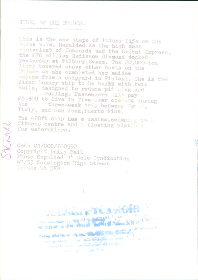 Cunarder Queen Elizabeth 2 and Statue of Liberty. - Vintage Photograph