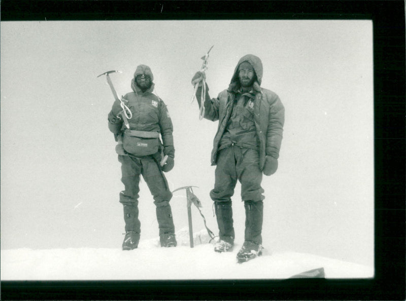Peter Weng and Per-Olof Bergström. Expeditions and Research, Gasherbrum Expedition - 1985 - Vintage Photograph