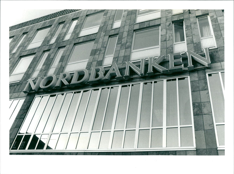 Exterior of the Nordbanken headquarter in Stockholm - Vintage Photograph