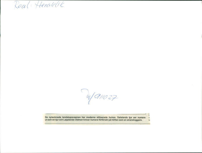 Heraldry of Swedish Landscape Weapons - Vintage Photograph