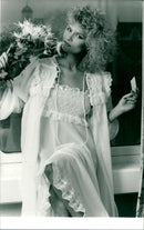 Model wearing a camisole night gown - Vintage Photograph