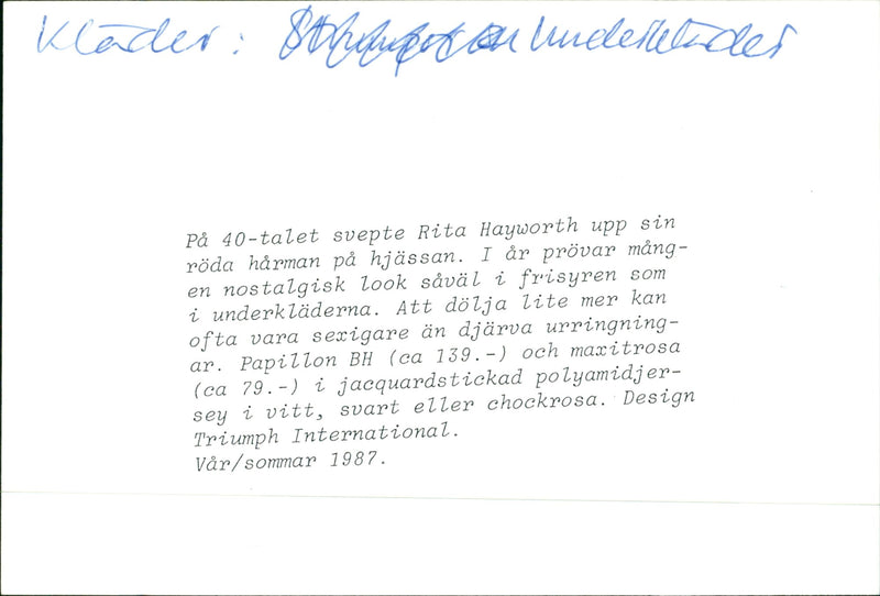 Model in lingerie - Vintage Photograph