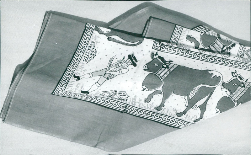 Border on scarf. - Vintage Photograph