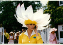 Model in hat shaped like flower - Vintage Photograph