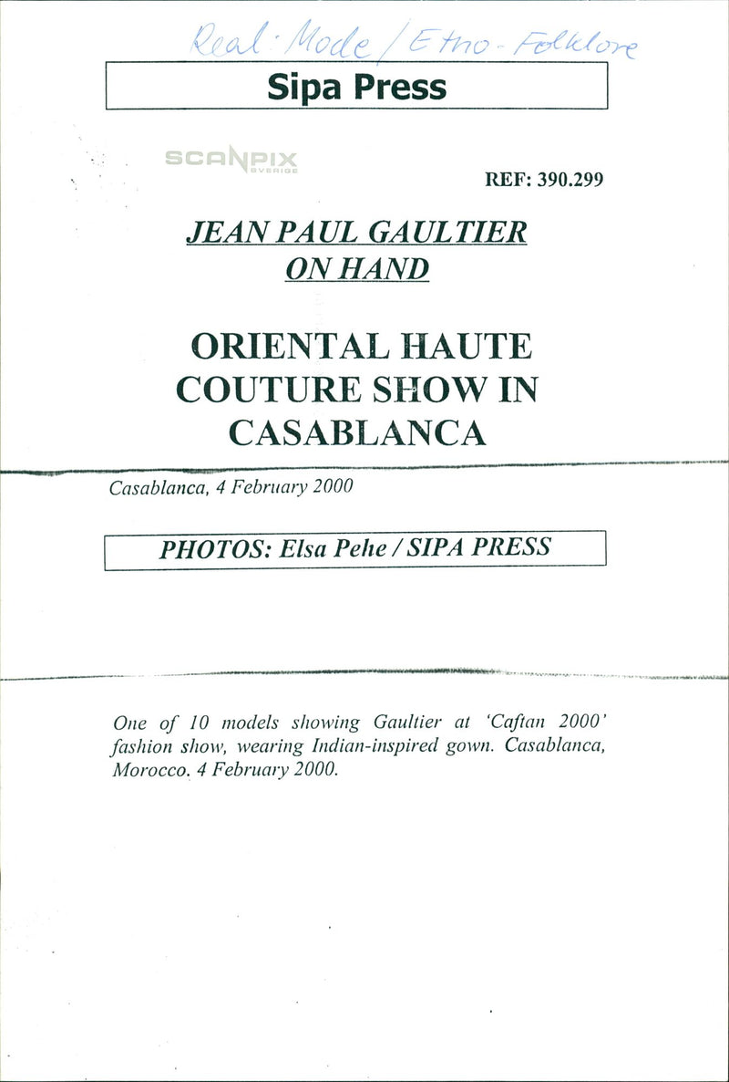 Model on catwalk shows fashion by Jean Paul Gaultier - Vintage Photograph