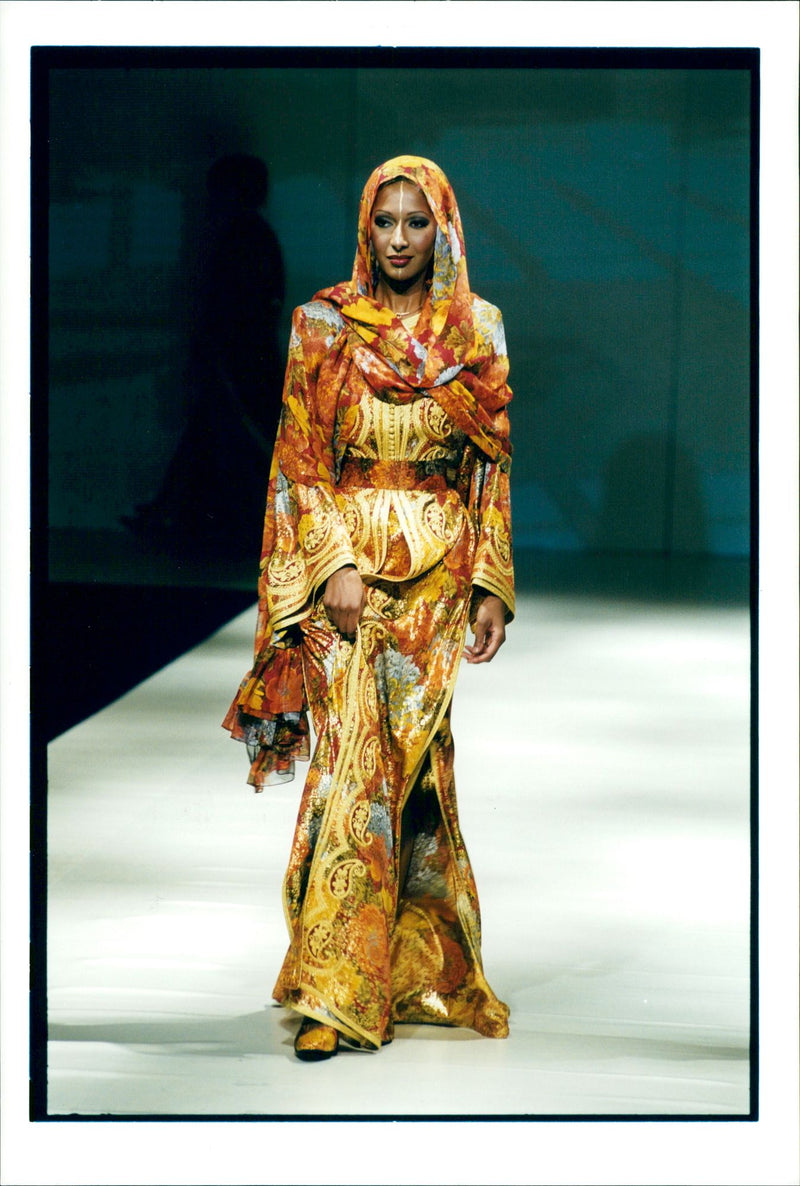 Model on catwalk shows fashion by Jean Paul Gaultier - Vintage Photograph