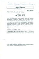 Model on catwalk in clothing by fashion designer Anna Sui - Vintage Photograph