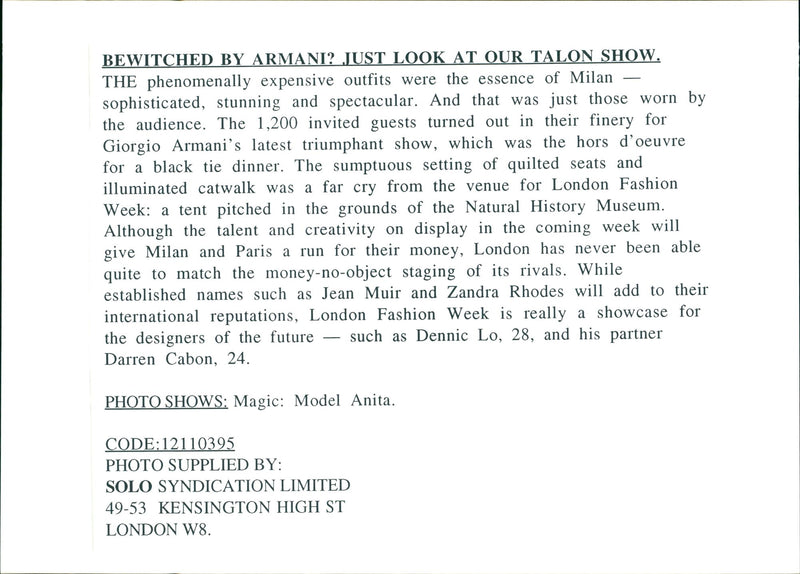 Magic: Model Anita - Vintage Photograph