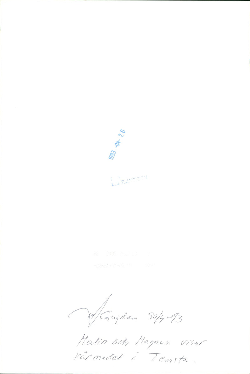 Malin and Magnus show spring model in Tensta - Vintage Photograph