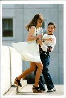 Malin and Magnus show spring model in Tensta - Vintage Photograph