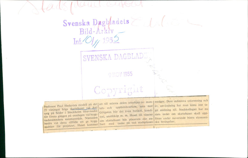 model of the tax building - Vintage Photograph