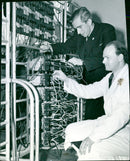 Civil Engineers E. Djurberg (left) and G. Löfgren at Their Now Fully Constructed Model Transducers - Vintage Photograph