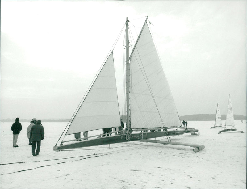 Ice boat - Vintage Photograph