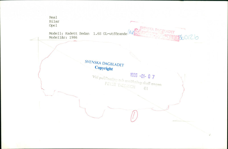 Opel cars, model: Kadett Sedan 1.6S, model year: 1986 - Vintage Photograph