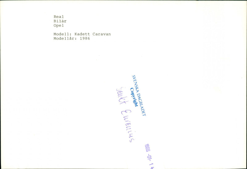 Opel cars, model: Kadett Caravan, model year: 1986 - Vintage Photograph