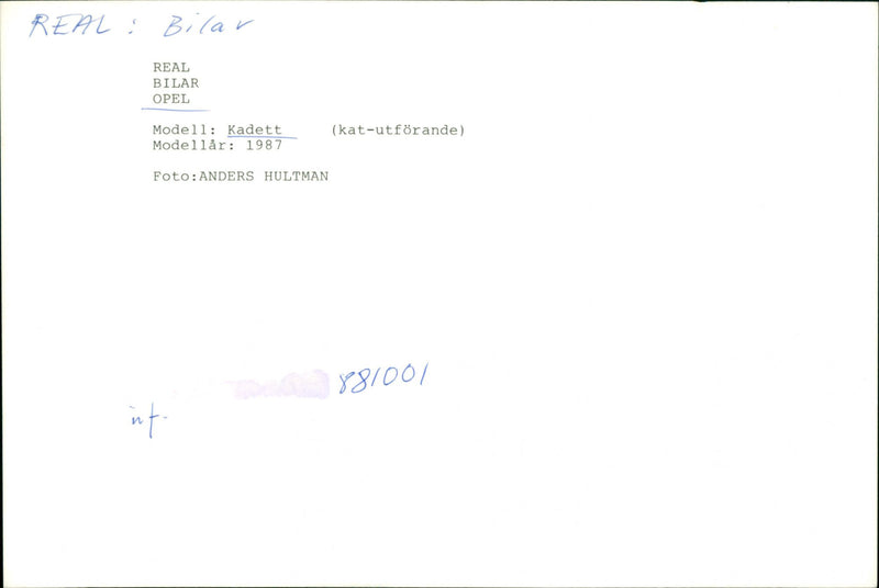 Opel cars, model: Kadett, model year: 1987 - Vintage Photograph