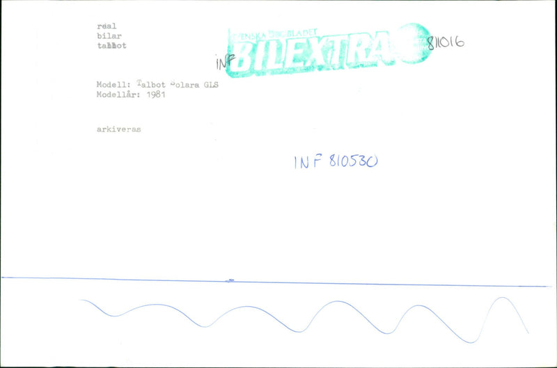 Talbot cars, model: Solara GLS, model year: 1981 - Vintage Photograph