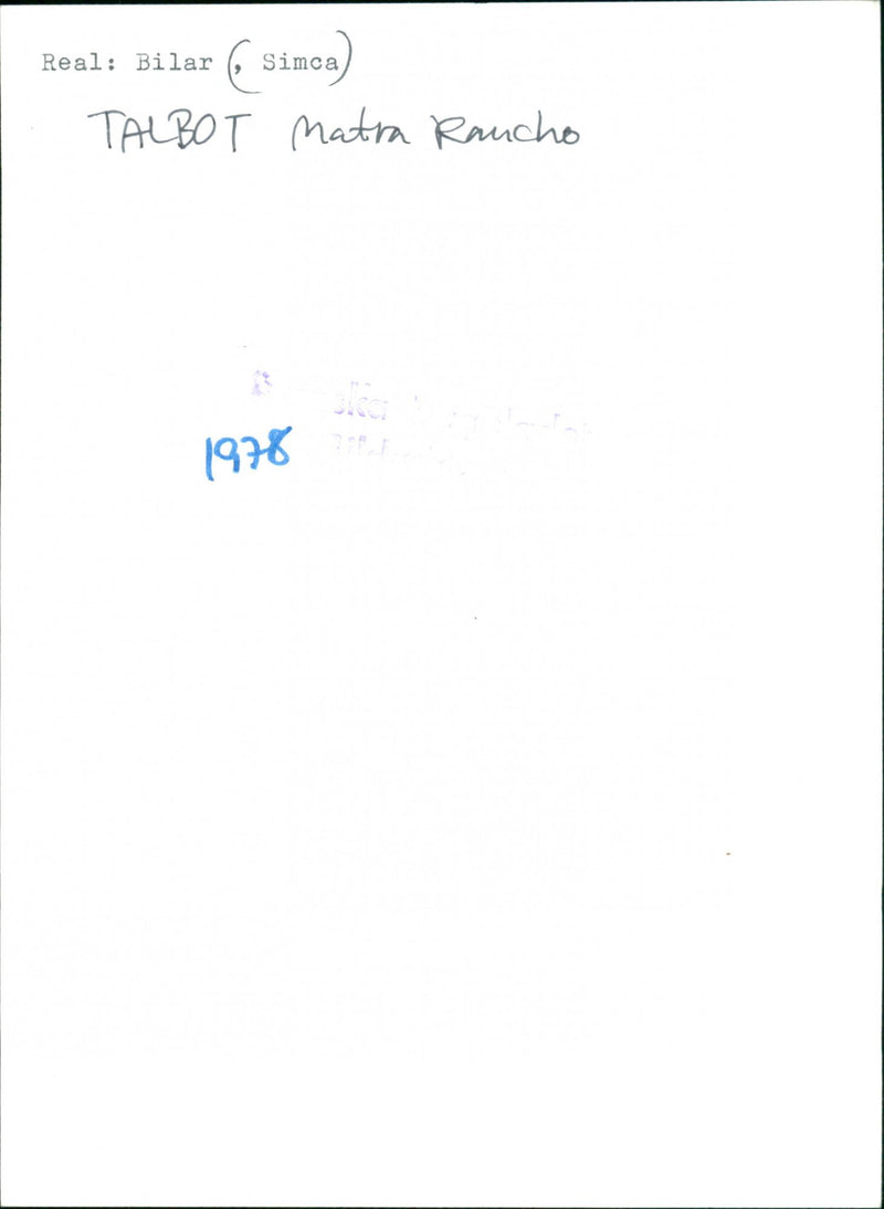 Talbot cars, model: Matra Rancho, model year: 1982 - Vintage Photograph