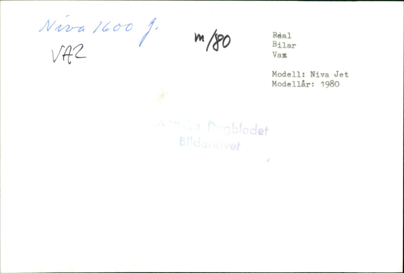 Soviet Car, Niva Jet 1600, Model 1980. - Vintage Photograph