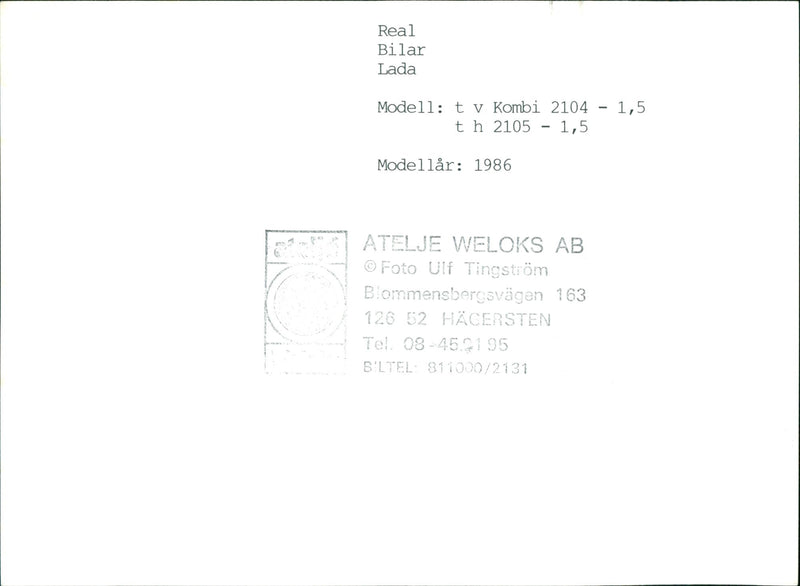 Soviet Cars, Lada Kombi 2104 and Lada 2105, Model 1986. - Vintage Photograph