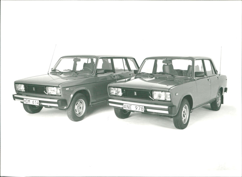 Soviet Cars, Lada Kombi 2104 and Lada 2105, Model 1986. - Vintage Photograph