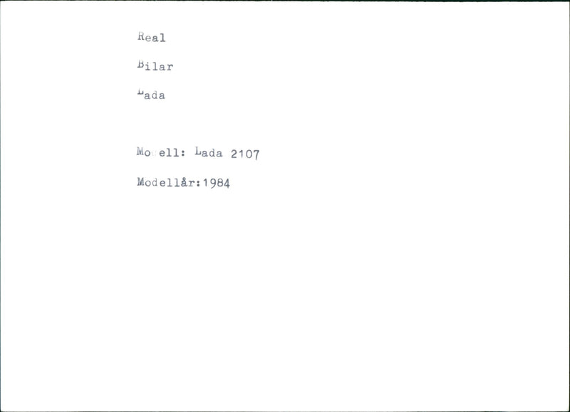 Soviet Car, Lada 2107, Model 1984 - Vintage Photograph