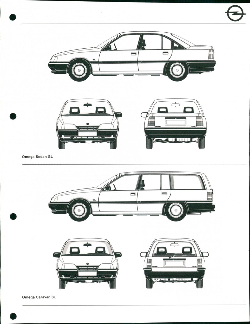 The cars: Opel Omega Sedan GL and Caravan Gl - Vintage Photograph