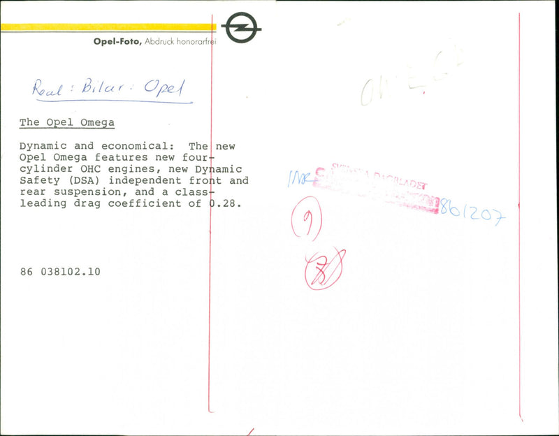 The cars: Opel Omega. - Vintage Photograph