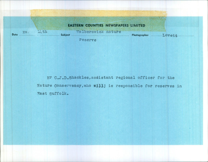 C. J. D. Shackles of Nature Conservancy - Vintage Photograph