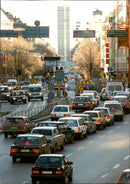 Stockholm, the main street (Sveavägen). - Vintage Photograph