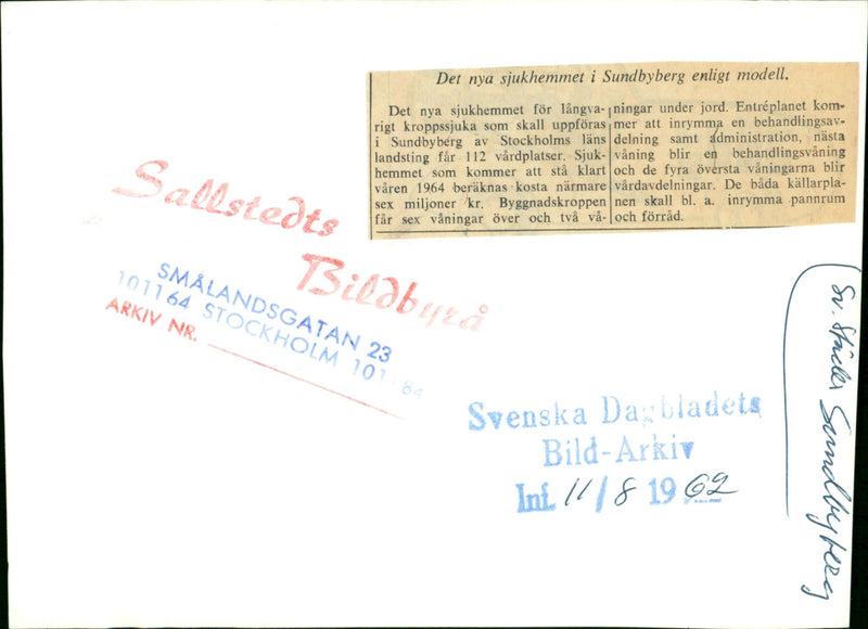 The new nursing home in Sundbyberg by model. - Vintage Photograph