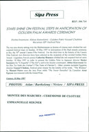 Emmanuelle Seigner at the Golden Palm Awards Ceremony. - Vintage Photograph