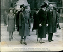 The Royal family at Cenotaph Cermony. Queen Mary, Princess Elizabeth, Princess Margaret and the Duchess of Kent after the service - Vintage Photograph
