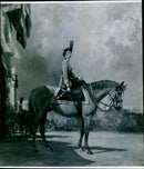 Painting of Queen Elizabeth II as colonel in chief of the coldstream guards. Painting by Edward B. Seago - Vintage Photograph