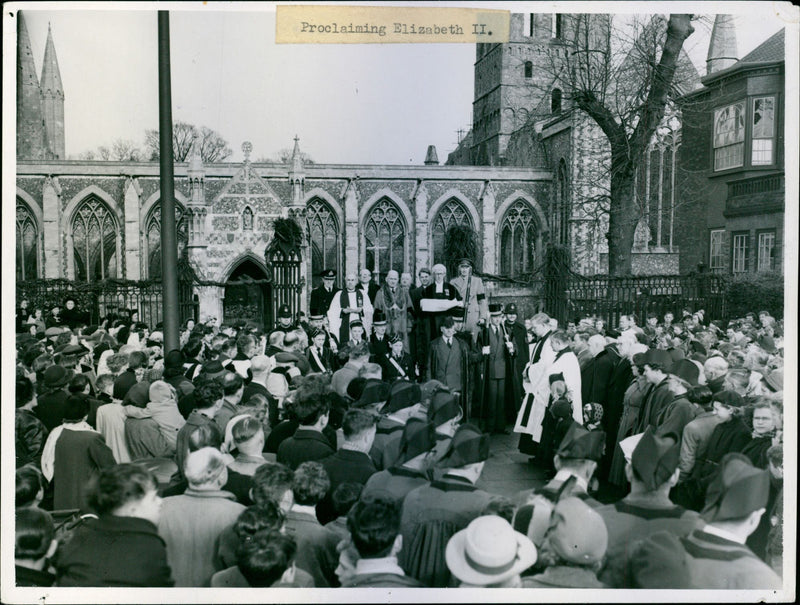 Proclaiming Queen Elizabeth II. - Vintage Photograph