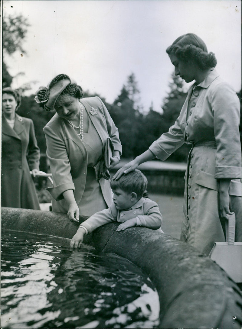 Queen Elizabeth The Queen Mother, Prince Charles, Queen Elizabeth II and Princess Margaret - Vintage Photograph