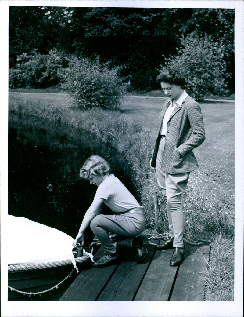 Queen Elizabeth II and Princess Anne - Vintage Photograph